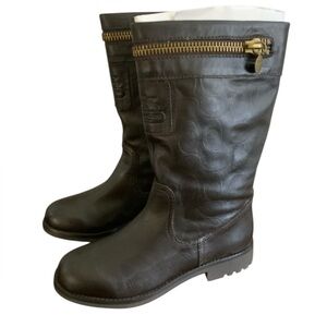 Y2K Coach A7567 VINNI CHESTNUT MID CALF LEATHER Boots SZ 6